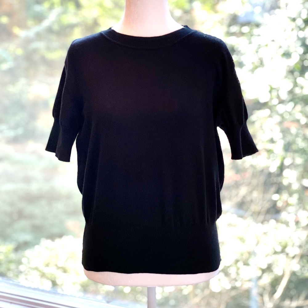 Louis Vuitton half sleeve crew neck black sweater